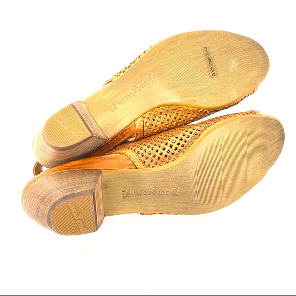 Paul Green Cognac Laser Cut Leather Slingback - Picture 12 of 12